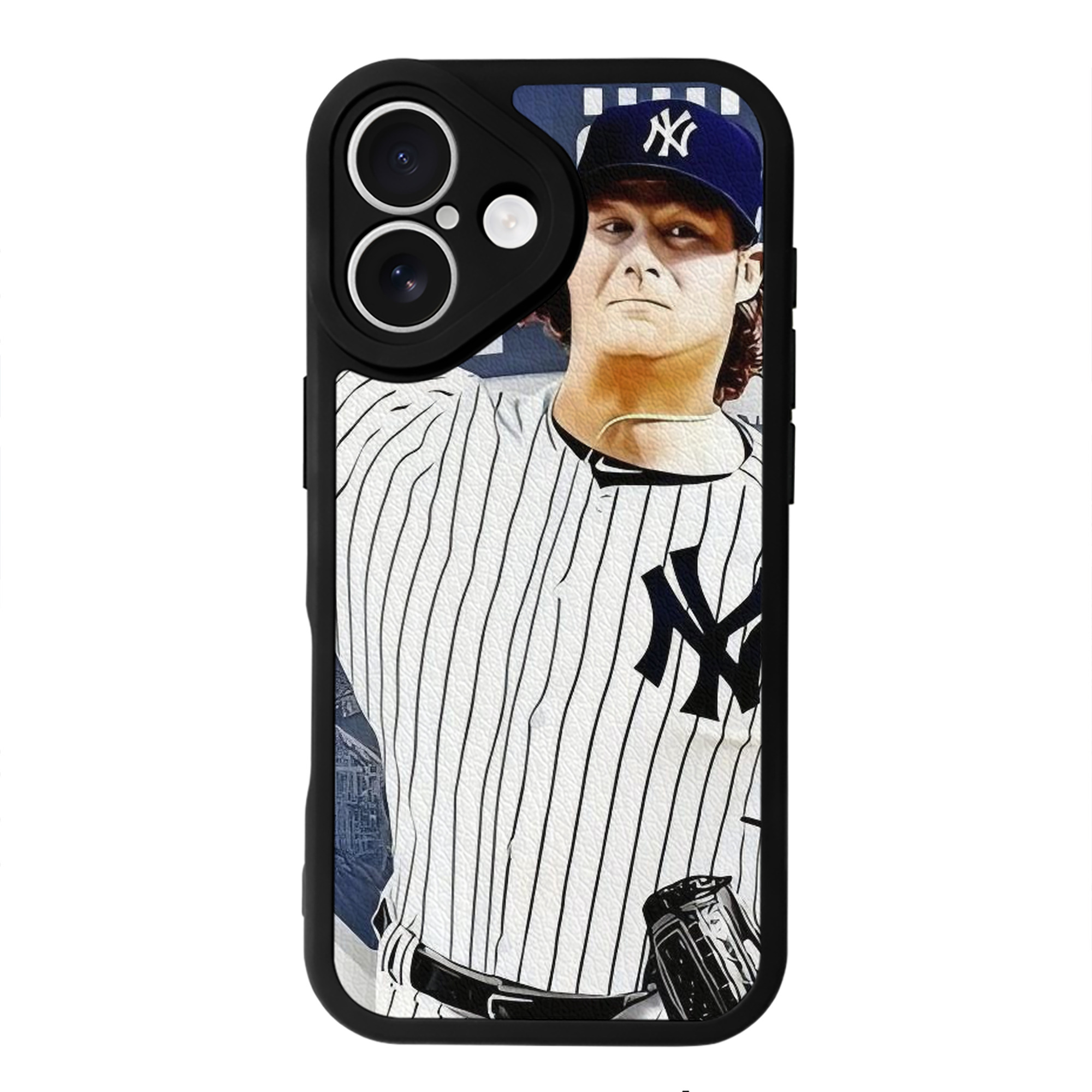 Gerrit Cole 33 IPhone 16 Silicone Leather Case – UV Print, Lambskin Texture – Perfect Fit, Wireless Charging Compatible, Scratch Resistant, Precise Cutouts – Stylish Protection For IPhone 16